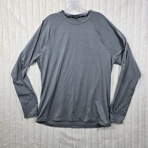 Public Rec Men’s Gray Go-To Crew Long Sleeve T-Shirt Size L